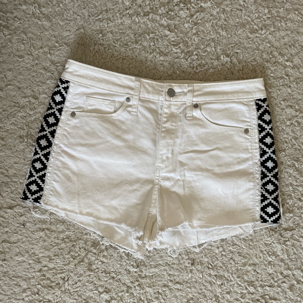 High Waisted White Shorts Medium